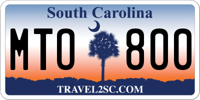 SC license plate MTO800