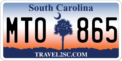 SC license plate MTO865