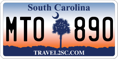SC license plate MTO890