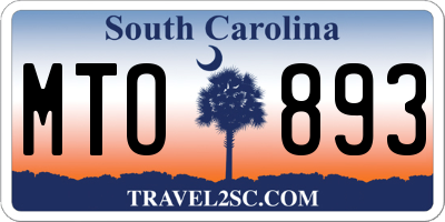SC license plate MTO893