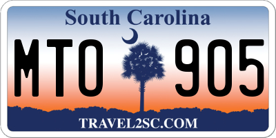 SC license plate MTO905