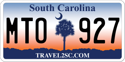 SC license plate MTO927