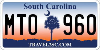 SC license plate MTO960
