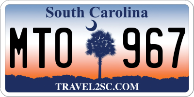 SC license plate MTO967