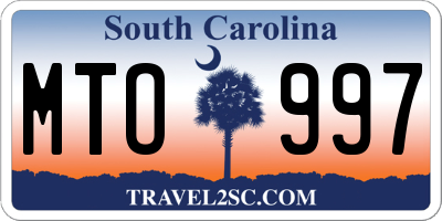 SC license plate MTO997