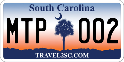 SC license plate MTP002