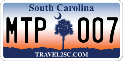 SC license plate MTP007
