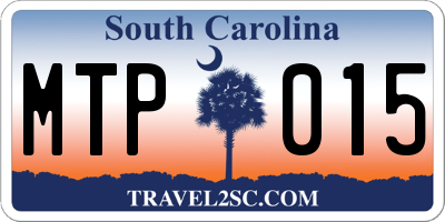 SC license plate MTP015