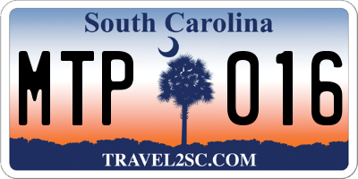 SC license plate MTP016