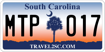 SC license plate MTP017