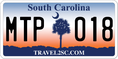 SC license plate MTP018