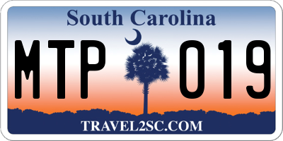 SC license plate MTP019