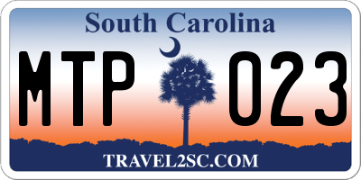 SC license plate MTP023