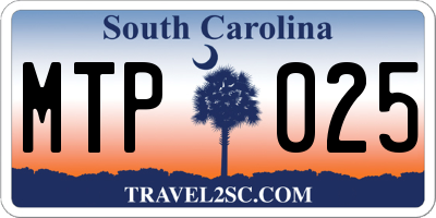 SC license plate MTP025