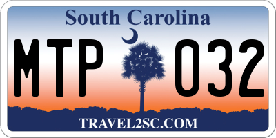 SC license plate MTP032