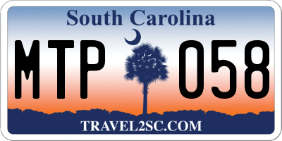 SC license plate MTP058