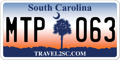 SC license plate MTP063