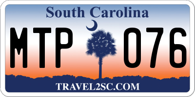SC license plate MTP076