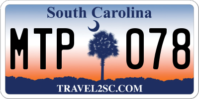 SC license plate MTP078