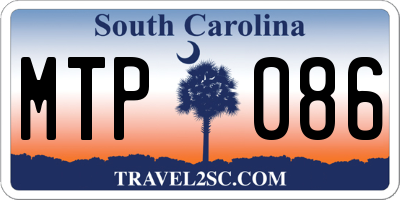 SC license plate MTP086