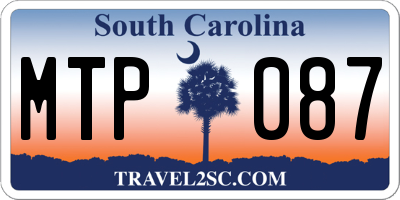 SC license plate MTP087