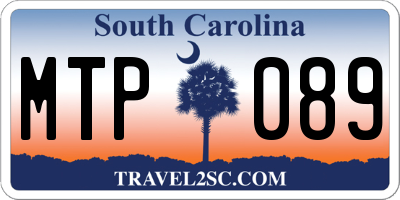 SC license plate MTP089