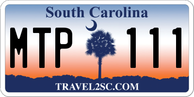 SC license plate MTP111