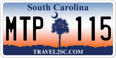 SC license plate MTP115