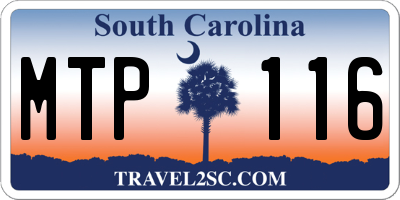 SC license plate MTP116