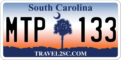 SC license plate MTP133