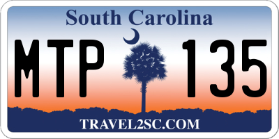 SC license plate MTP135