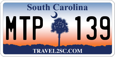 SC license plate MTP139