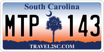 SC license plate MTP143