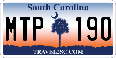 SC license plate MTP190
