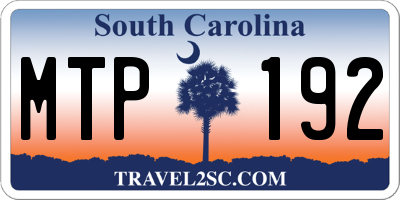 SC license plate MTP192