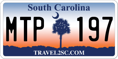 SC license plate MTP197