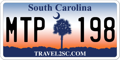 SC license plate MTP198