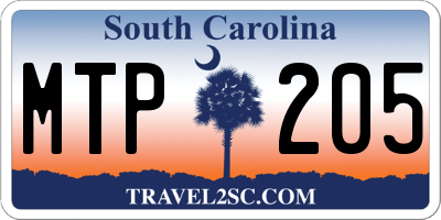 SC license plate MTP205
