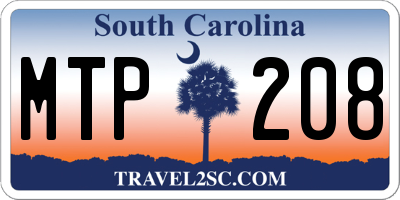 SC license plate MTP208