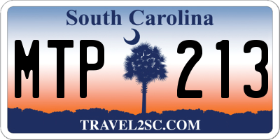 SC license plate MTP213