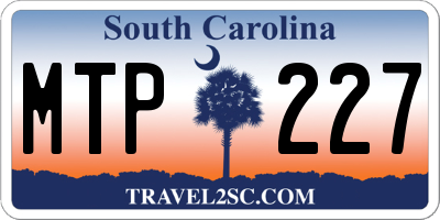 SC license plate MTP227