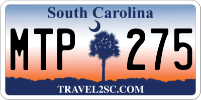 SC license plate MTP275