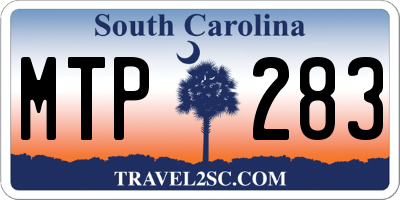 SC license plate MTP283