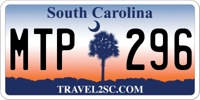 SC license plate MTP296