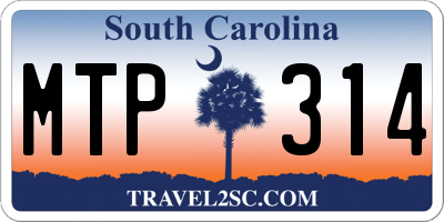 SC license plate MTP314