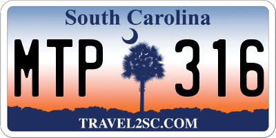 SC license plate MTP316
