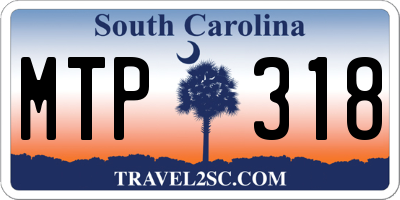 SC license plate MTP318