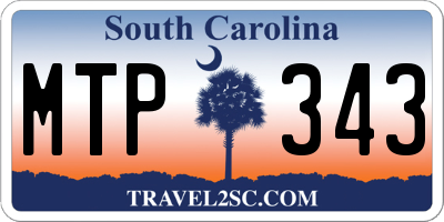 SC license plate MTP343