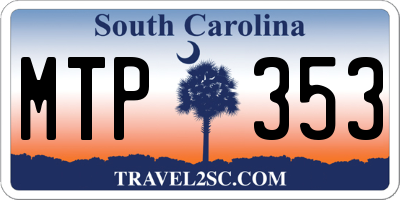 SC license plate MTP353