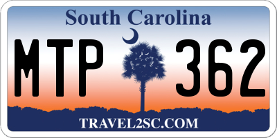SC license plate MTP362